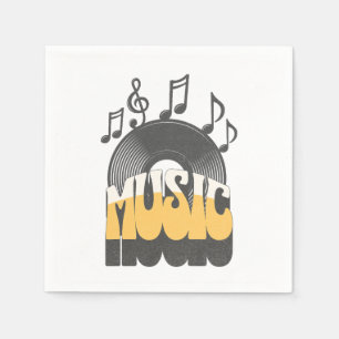 Guardanapo De Papel Texto musical com vinil record