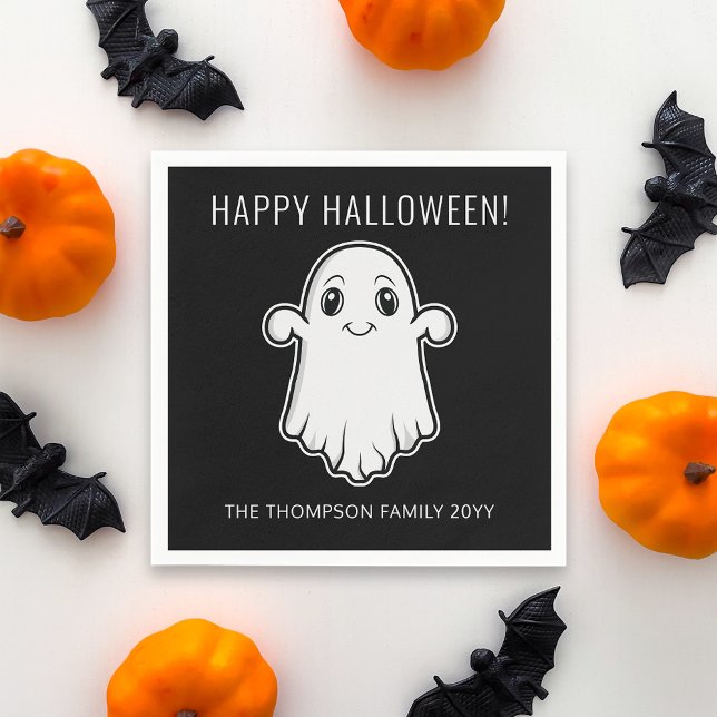 Guardanapo De Papel Texto Personalizado de Feliz Halloween para Fantas (Cute design for the Halloween season.)