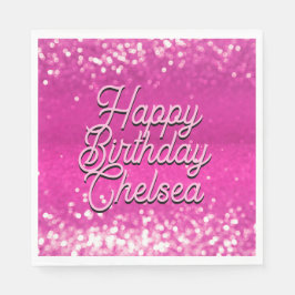 Guardanapo De Papel Texto Personalizado de Marcação de Largura Rosa Qu