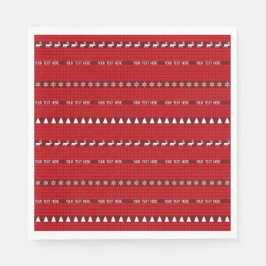 Guardanapo De Papel Texto Personalizado de Natal Vermelho Branco Maldi
