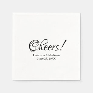 Guardanapo De Papel Texto personalizado de nomes de script preto elega