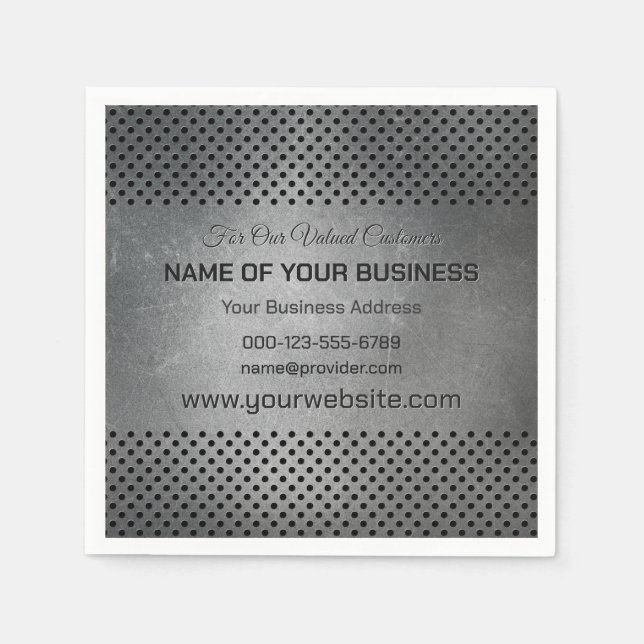 Guardanapo De Papel Texto personalizado Faux Metal (Frente)
