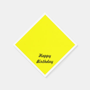 Guardanapo De Papel Texto Personalizado Neon Amarelo Brilhante