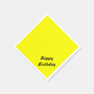 Guardanapo De Papel Texto Personalizado Neon Amarelo Brilhante Fluores