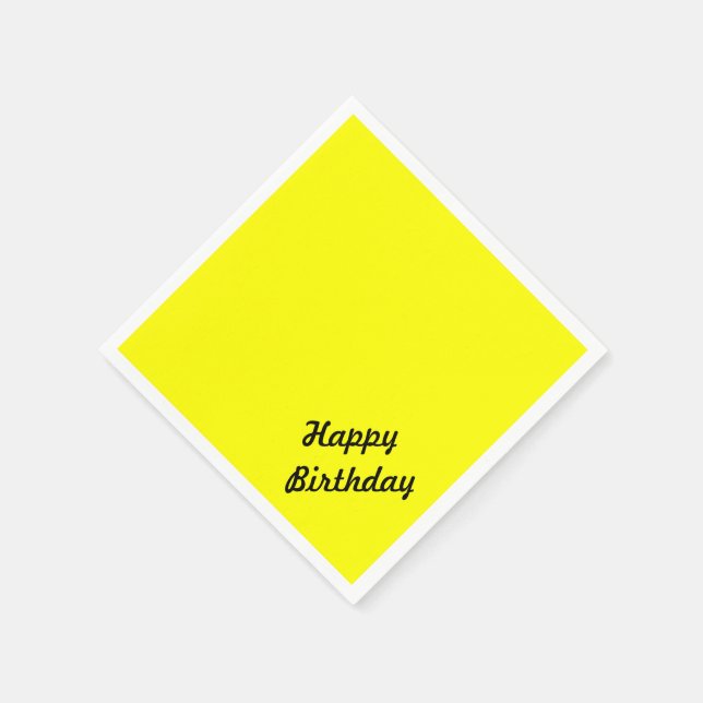Guardanapo De Papel Texto Personalizado Neon Amarelo Brilhante Fluores (Canto)