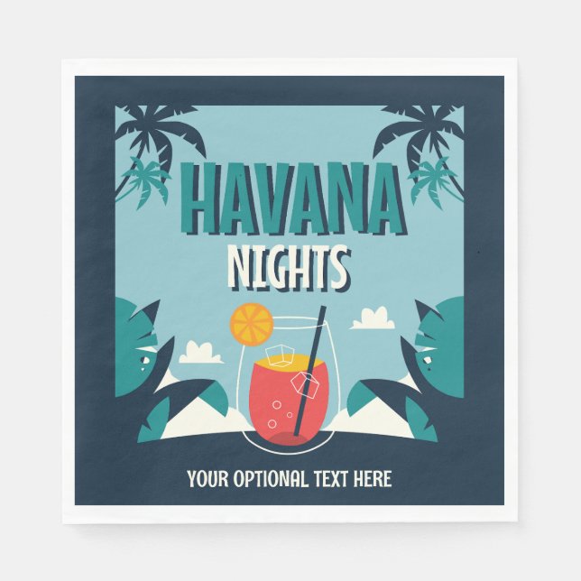 Guardanapo De Papel Texto Personalizado "Noites de Havana" (Frente)