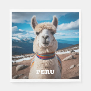 Guardanapo De Papel Texto Personalizado Peru Llama