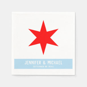 Guardanapo De Papel Texto Personalizado Sinalizador Chicago Estrela Ve