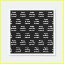 Texto Personalizável de Feliz Aniversário | Preto