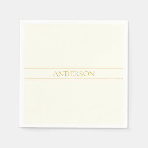 Guardanapo De Papel Texto Personalizável Elegante Simples   Branco Dou