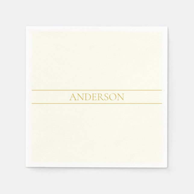 Guardanapo De Papel Texto Personalizável Elegante Simples | Branco Dou (Frente)