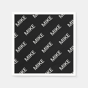 Guardanapo De Papel Texto Personalizável Preto e Branco Moderno e Ne
