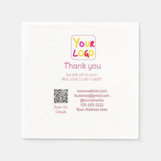 Guardanapo De Papel texto simples mínimo adicione seu logotipo/design 