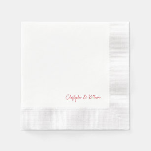 Guardanapo De Papel Texto Vermelho Simples Casamento Cocktail Cozinhad
