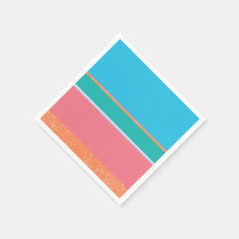 Guardanapo De Papel Textura de pêssego com riscas de coral e de lacre