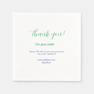 Guardanapo De Papel Thank you for purchase blue family business social