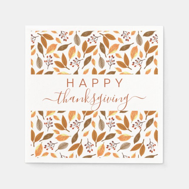 Guardanapo De Papel Thanksgiving Paper Napkins – Fall Leaves Design (Frente)