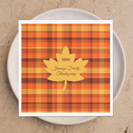 Guardanapo De Papel Thanksgiving Plaid Maple