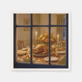 Guardanapo De Papel Thanksgiving Turkey Feast In Window