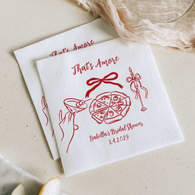 Guardanapo De Papel That's amore Hand drawn Pizza Bridal Shower (Criador carregado)