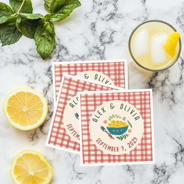 Guardanapo De Papel That's Amore Italian Food CUSTOM Plaid Wedding  (That's Amore Italian Food CUSTOM Plaid Wedding Napkins
)