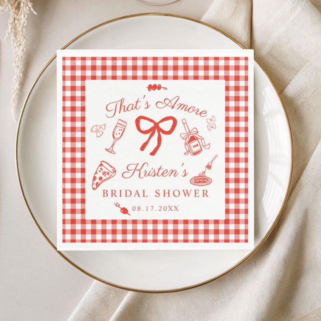 Guardanapo De Papel That's Amore Italian Pizza Bridal Shower (That's amore italian pizza bridal shower Paper naking)