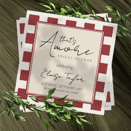 Guardanapo De Papel That's Amore Red Checkered Bridal Shower 