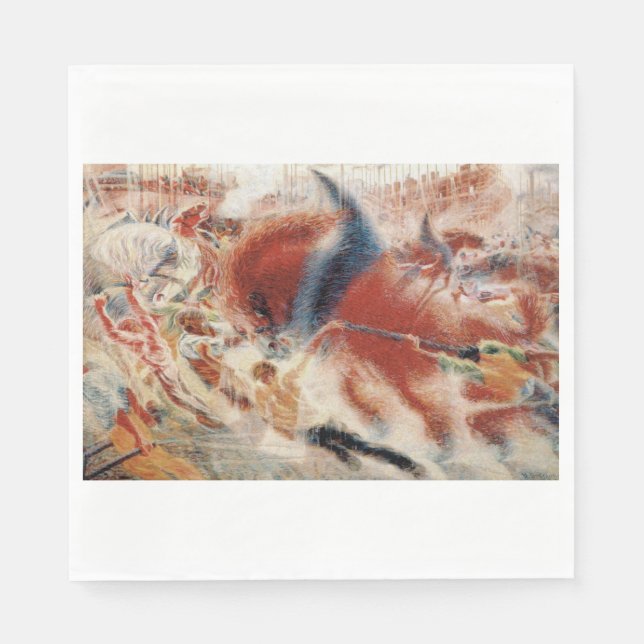 Guardanapo De Papel The City Rises (por Umberto Boccioni) (Frente)