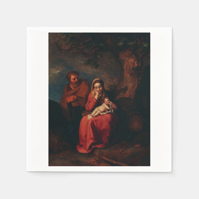 Guardanapo De Papel The Flight into Egypt by Abraham Bloemaert  (Frente)