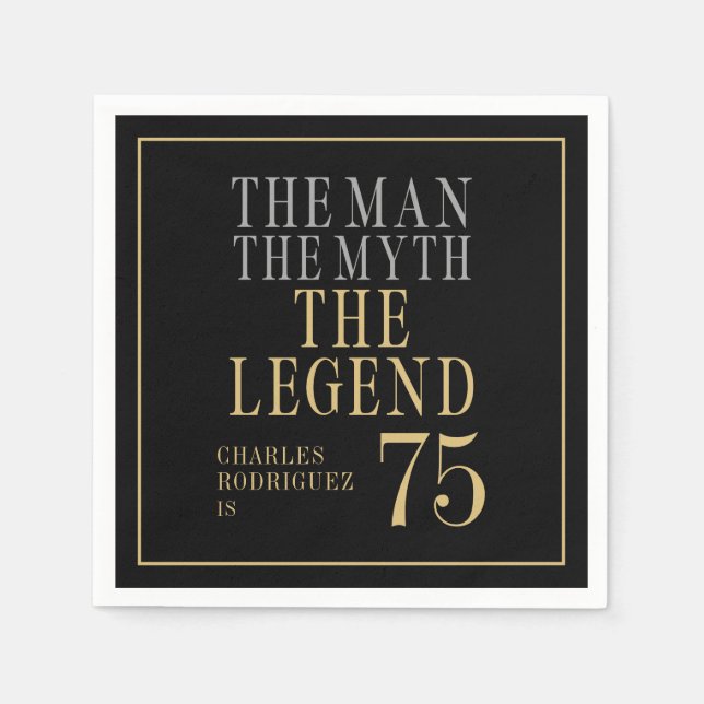 Guardanapo De Papel The Man The Myth The Legend 75th Birthday (Frente)