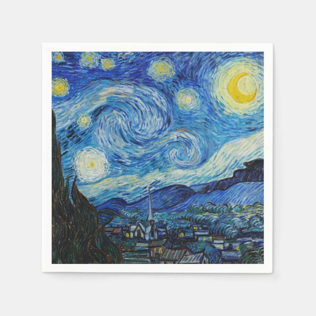 Guardanapo De Papel The Starry Night - Vincent Van Gogh (Frente)