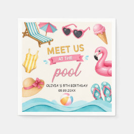 Guardanapo De Papel The Summer Pool Birthday Napkin
