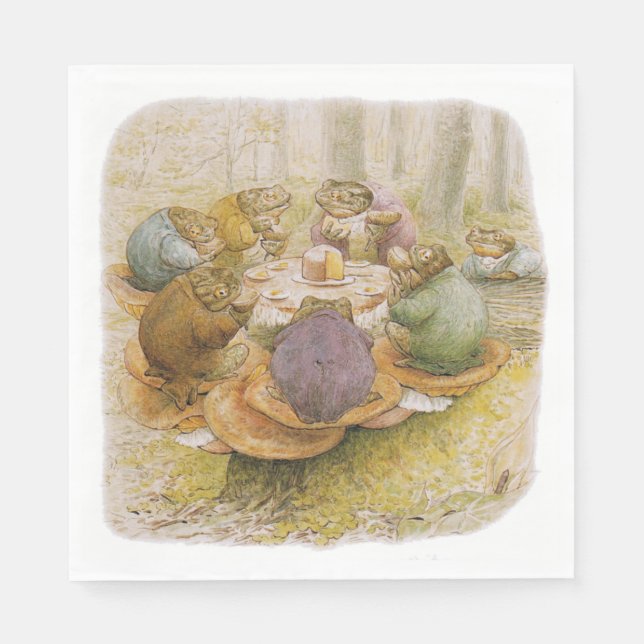 Guardanapo De Papel The Toads Tea Party (por Beatrix Potter) (Frente)