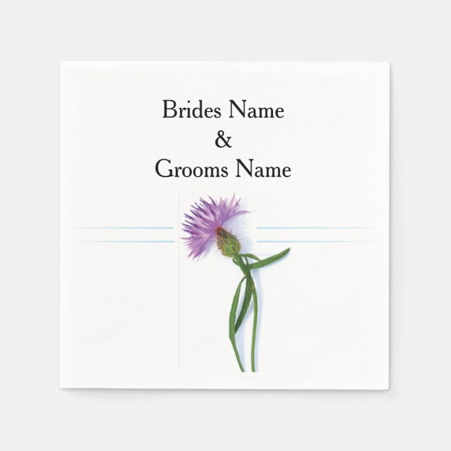 Guardanapo De Papel Thistle de Casamento Céltico e Escocês Tradicional (Frente)