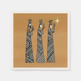 Guardanapo De Papel Three Wise Men Black & White Christmas Nativity