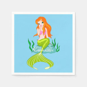 Guardanapo De Papel Thunder_Cove da Sereia Vermelha Cuja Chave É Corta