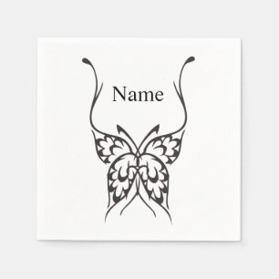 Guardanapo De Papel Thunder_Cove da Tatuagem de Borboleta Estilizada