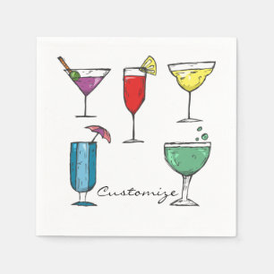 Guardanapo De Papel Thunder_Cove de Combinação de Bebidas Cocktail
