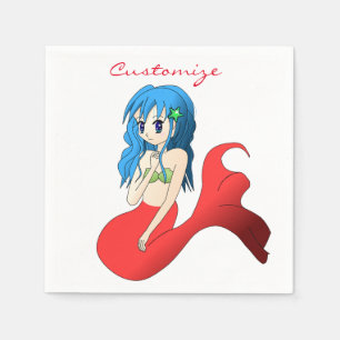 Guardanapo De Papel Thunder_Cove de Sereia de Cabelo Azul
