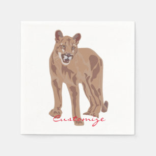 Guardanapo De Papel Thunder_Cove do Leão de Montanha Cougar Puma