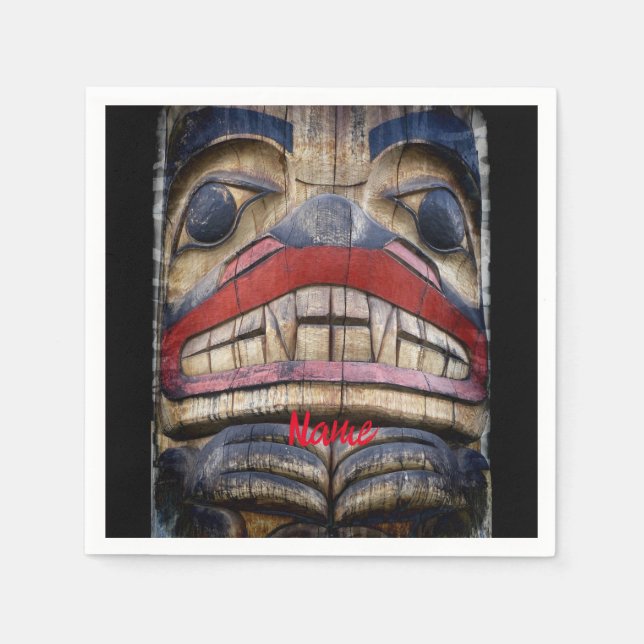 Guardanapo De Papel Thunder_Cove Totem de Rosto Polar (Frente)