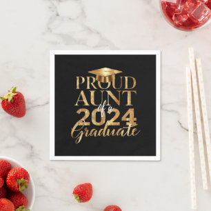 Guardanapo De Papel Tia Orgulhosa da Turma de Formatura de 2024