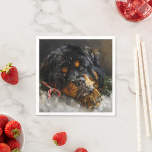 Guardanapo De Papel Tibetan Mastiff Cachorro Festivo
