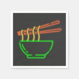 Guardanapo De Papel Tigela de macarrão asiático neon