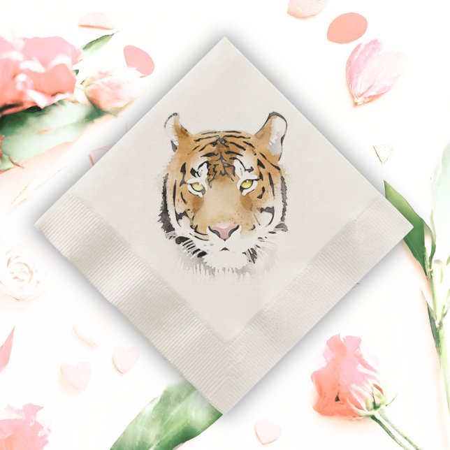 Guardanapo De Papel Tiger Head Watercolor Animal Birday (Criador carregado)