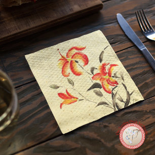 Guardanapo De Papel Tiger Lily - Vermelho