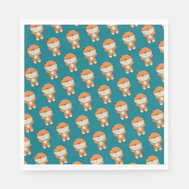 Guardanapo De Papel Tigre Adorável (Frente)