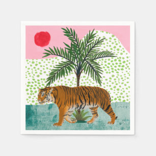 Guardanapo De Papel Tigre ao nascer do sol