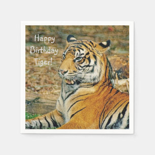 Guardanapo De Papel Tigre do feliz aniversario
