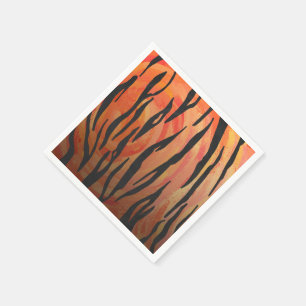 Guardanapo De Papel Tigre Impressão preto e laranja quente